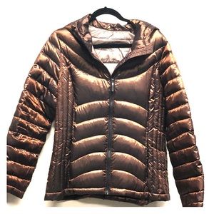 Andrew Marc hooded packable, lightweight down coat